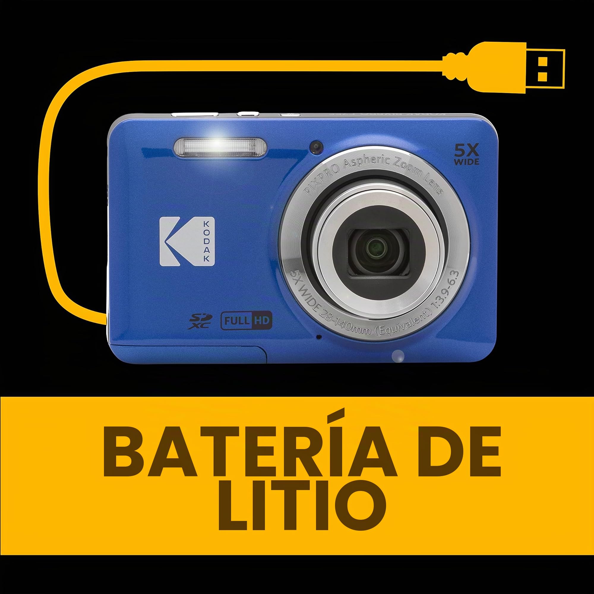 Kodak PIXPRO FZ55 青 KODAK Camara Digital Pixpro FZ55/ 16MP/ Zoom Eptico 5X/ Azul