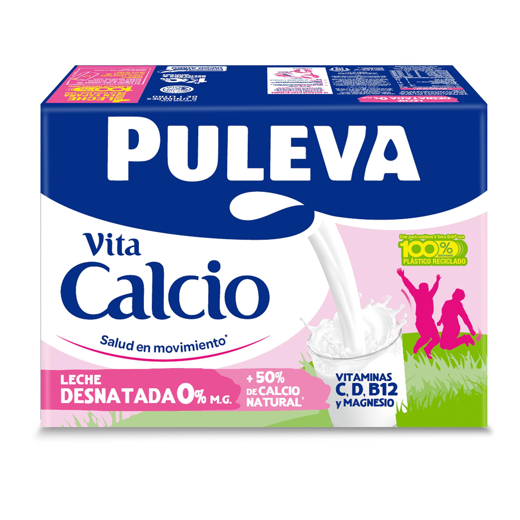 Puleva Calcio Leche Desnatada Pack 6 x 1L