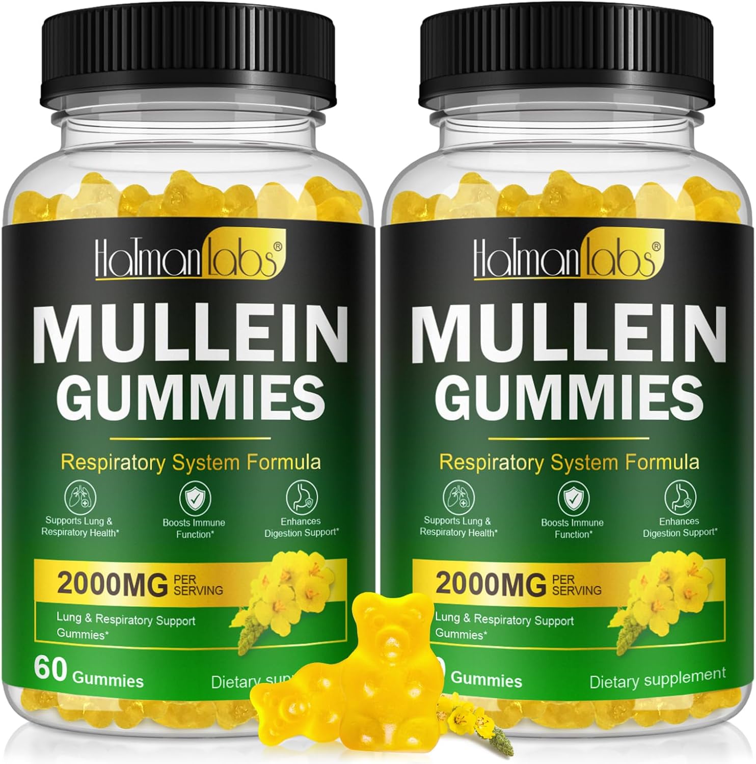 120 Count Mullein Gummies for Lungs, 2000 MG(50:1 Extract) Mullein Leaf Extract for Lung Cleanse and Respiratory Support, Natural Mullein Herbal Supplement, Pear Flavor Gummies 120 Count Mullein Gummies for Lungs, 2000 MG(50:1 Extract) Mullein Leaf Extract for Lung Cleanse and Respiratory Support, Natural Mullein Herbal Supplement, Pear Flavor Gummies