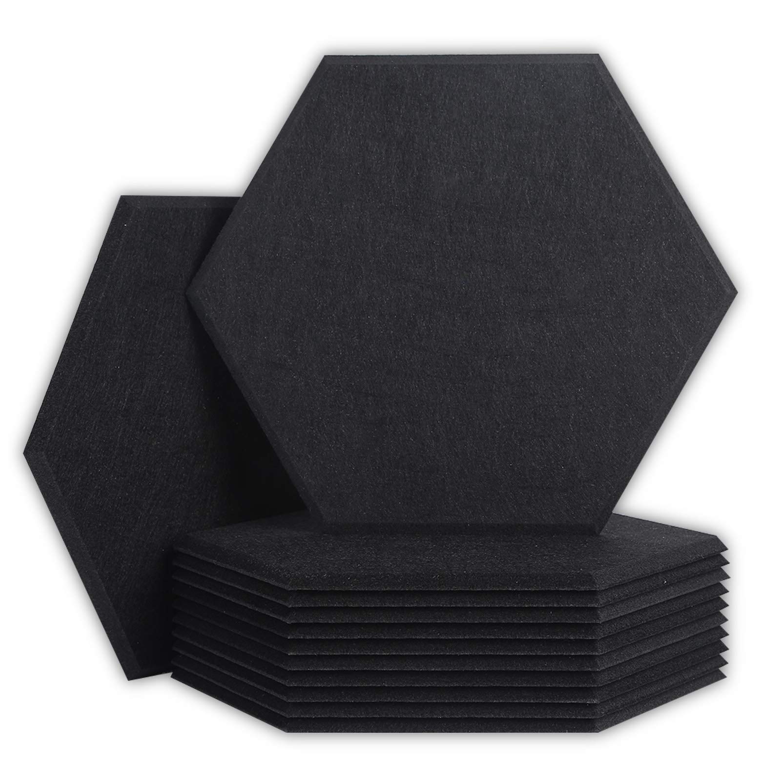 BUBOS 12 Pack Hexagon Acoustic Panels Soundproof Wall Panels,14 X 13 X 0.4Inches Sound Absorbing