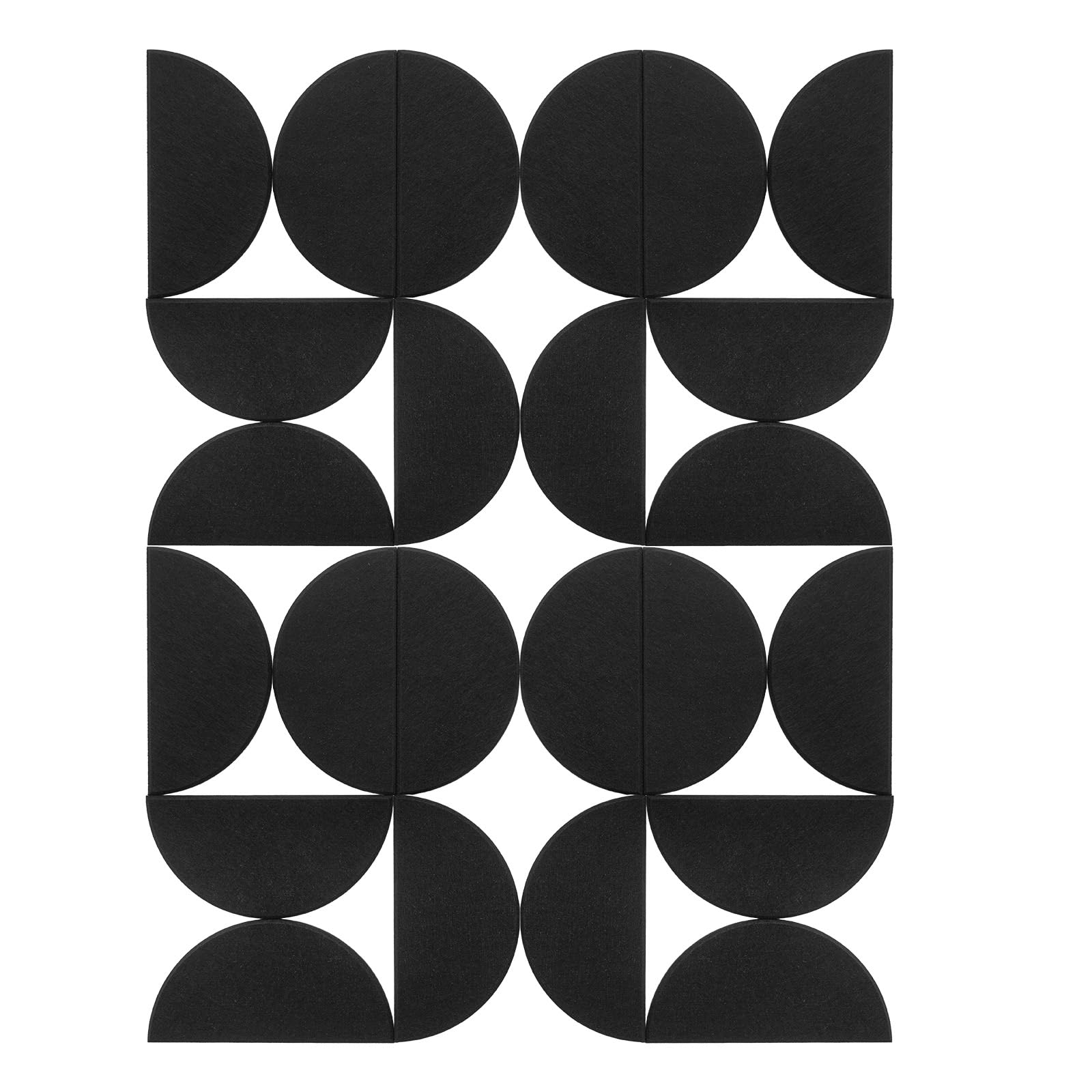 Large Bulletin Board Kit Tiles 11.8"x5.9" Bulk- Minimalist Wall Art to Replace Your Old Cork Boards for Walls for Office Decor - 24-Pack Semi-Circle Felt Wall Tiles for Home Office Décor (24pcs)
