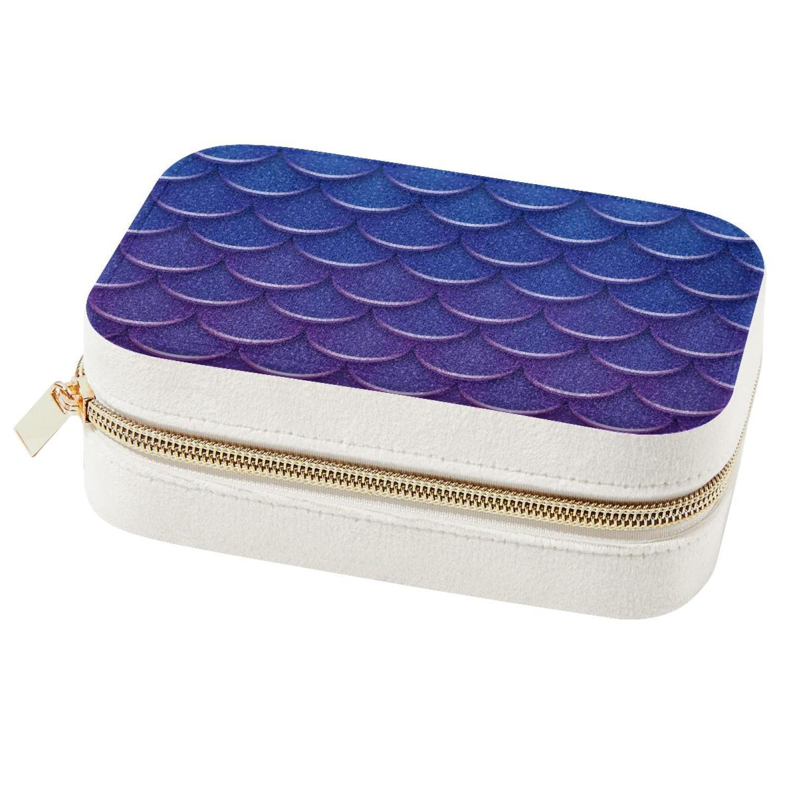 Boîte à bijoux portable sirène en PU pour bagues et colliers