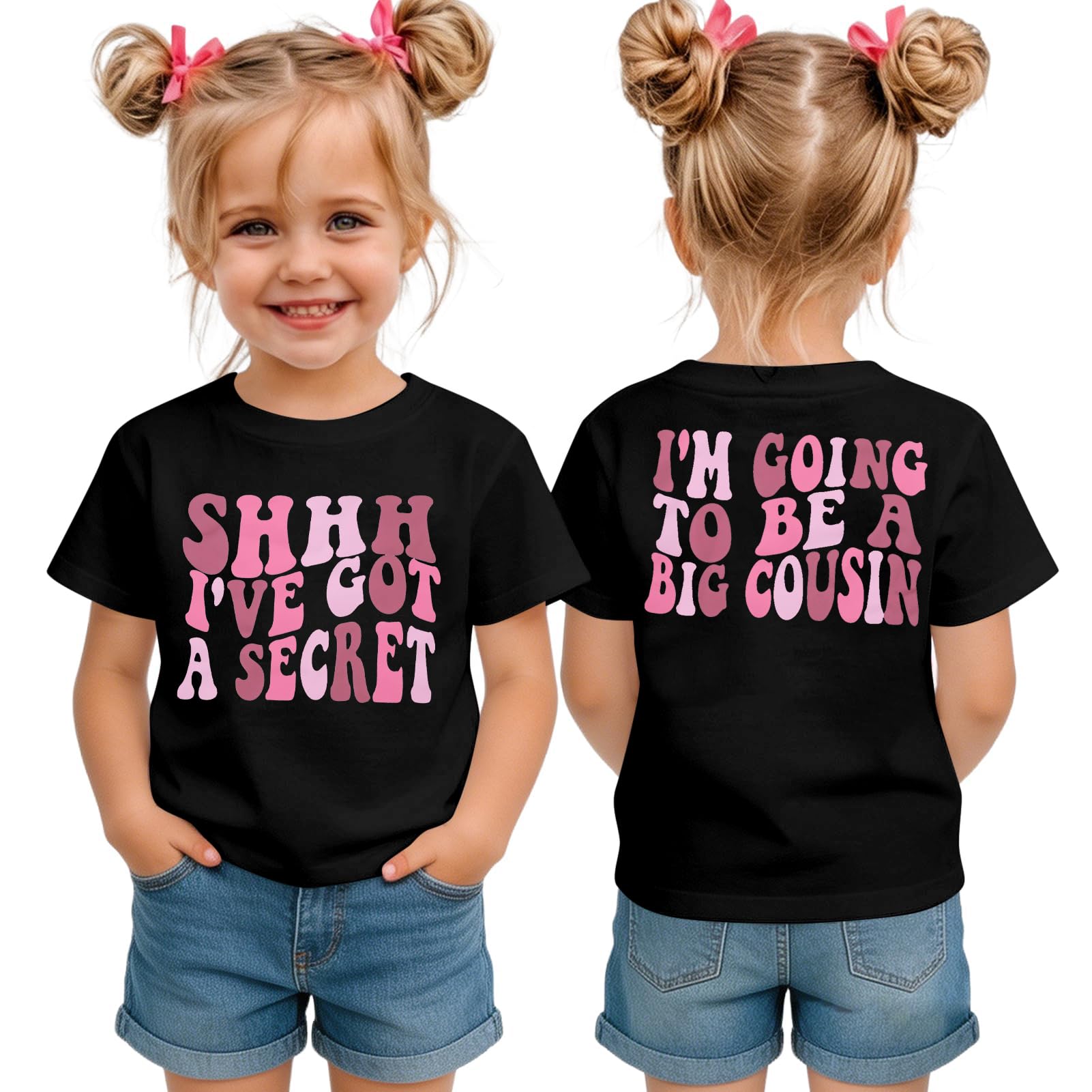 LOTUCY Toddler Girls Big Sister Shirt Cool Big Sis Club Announcement Outfit