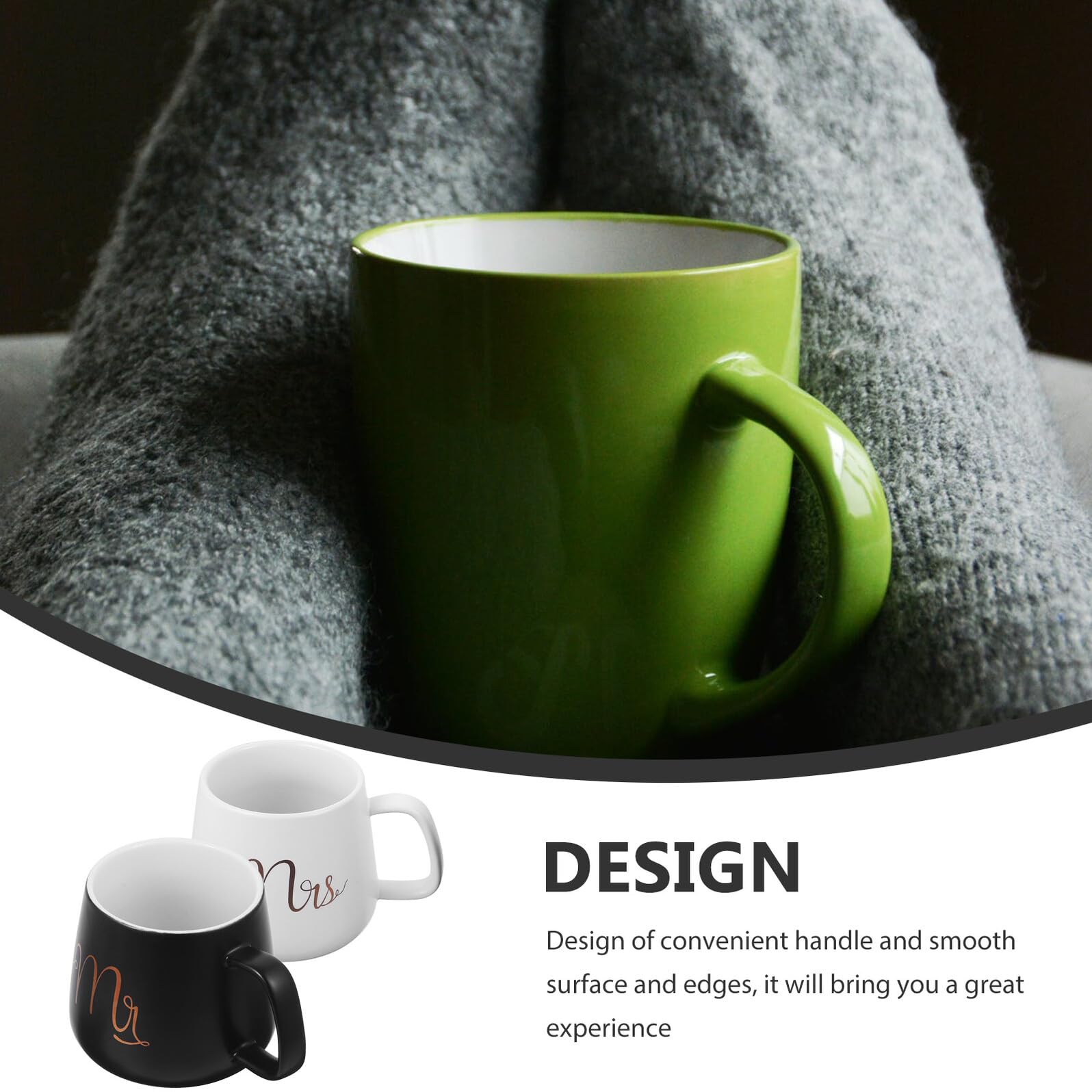 SHERCHPRY Set 2 Tazzine da Caffè Personalizzato con Manico in 330ml per Anniversario di Matrimonio per Celebrano