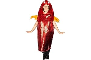Immersive Red Funky Fish Halloween Costume for Adults