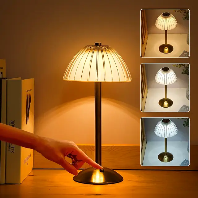 Lixada Rechargeable Cordless LED Desk Lamp with Touch Control & 3 Light Colors