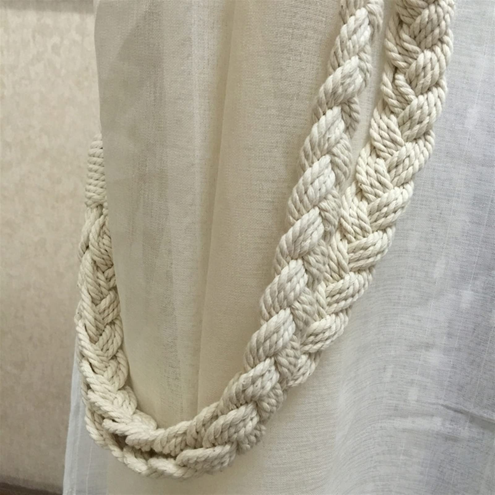 Cordones Ajustables para Cortinas, Cordones para c Paquete de 10 alzapaños for Cortinas de algodón Tejido con diseño Anudado de 25,59 Pulgadas