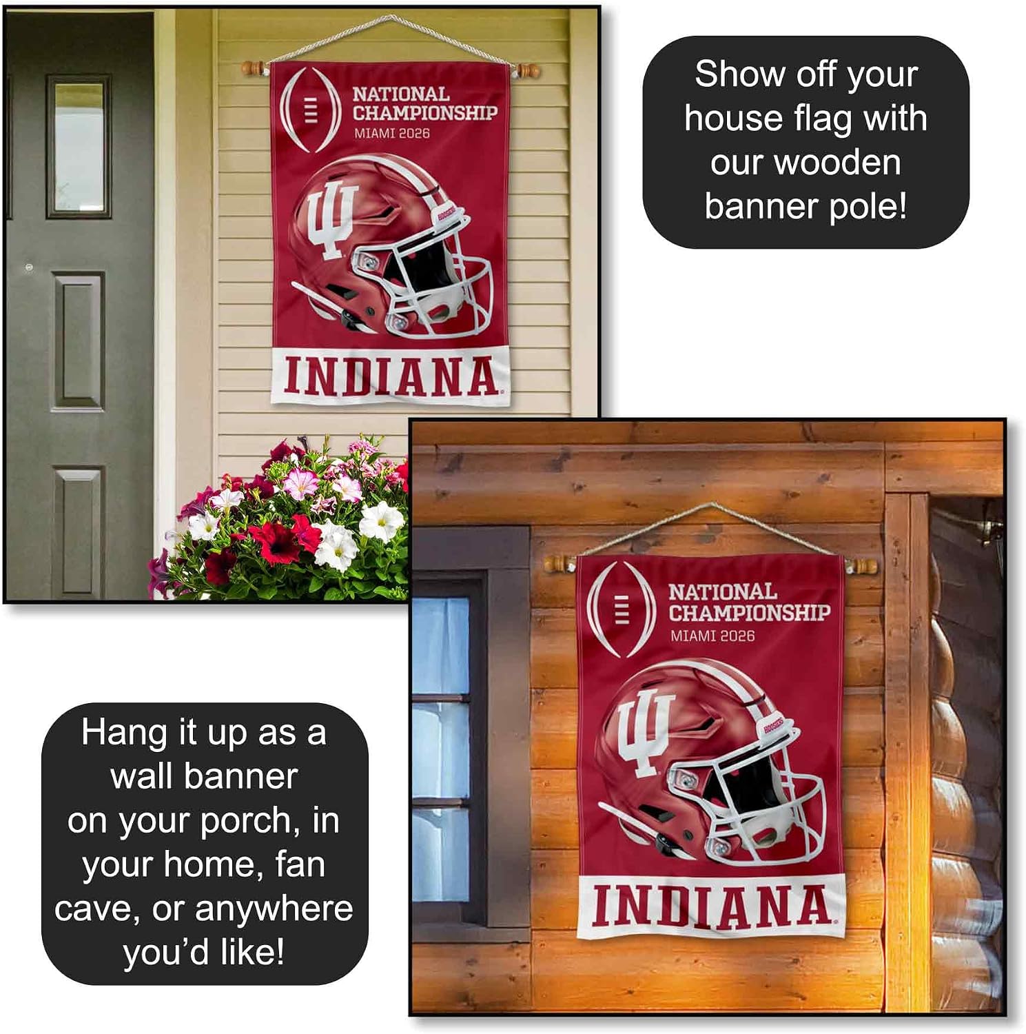 Indiana Hoosiers 2026 National Championship Top Sleeve Banner Flag