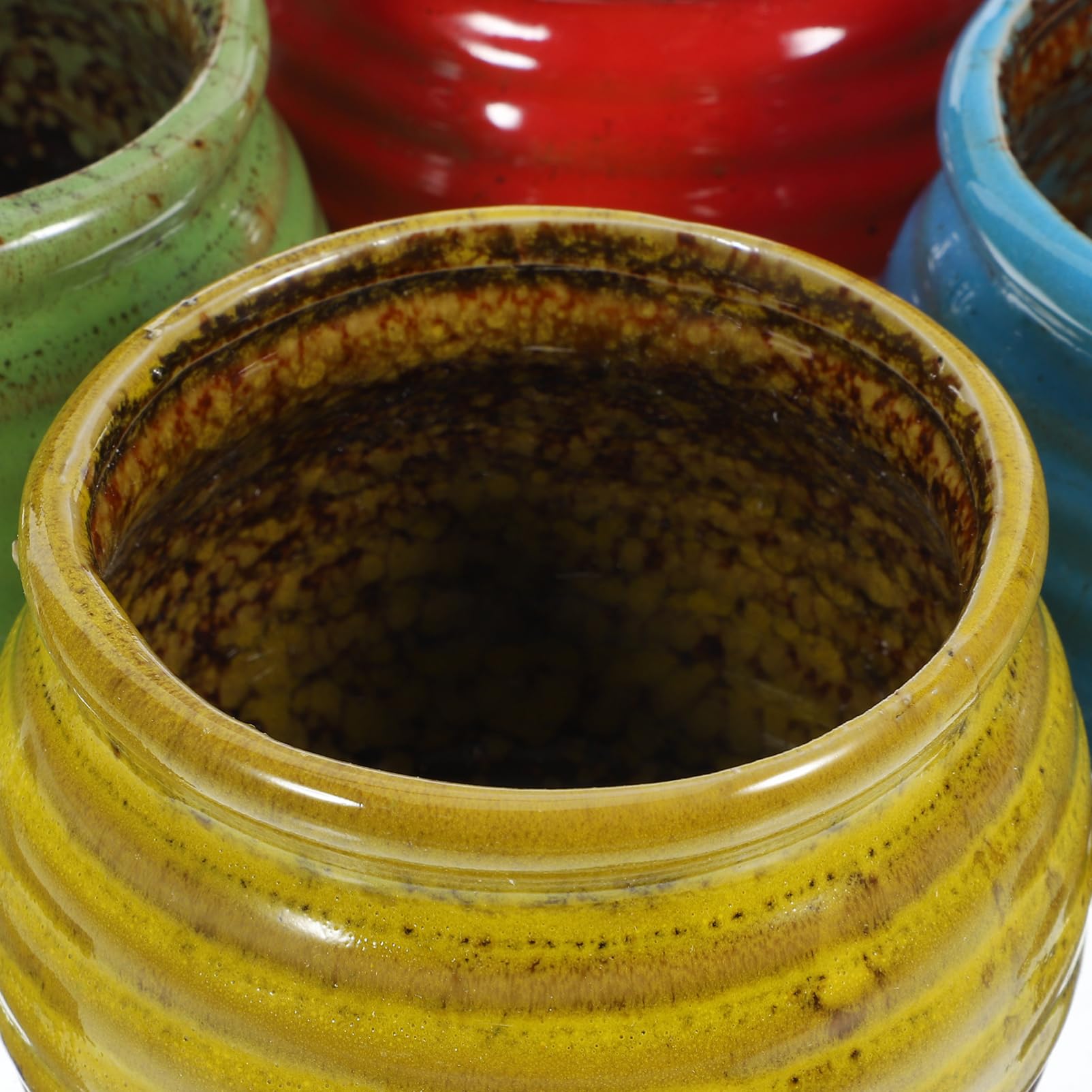 4kawałki Sztuk Ceramicznych Doniczek Sukulenty z Otworem Drenażowym Kolory Dekoracyjne Do Wnętrz i Ogrodu
