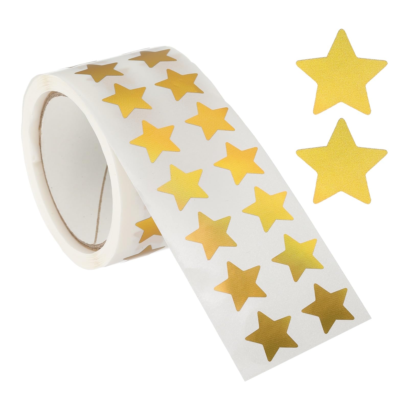 PATIKIL Star Stickers Roll 1/2", 1000 Pcs Metallic Foil Stars Self-Adhesive Labels Reward Behavior Chart for Classroom Teacher Supplies, Metallic Bronze