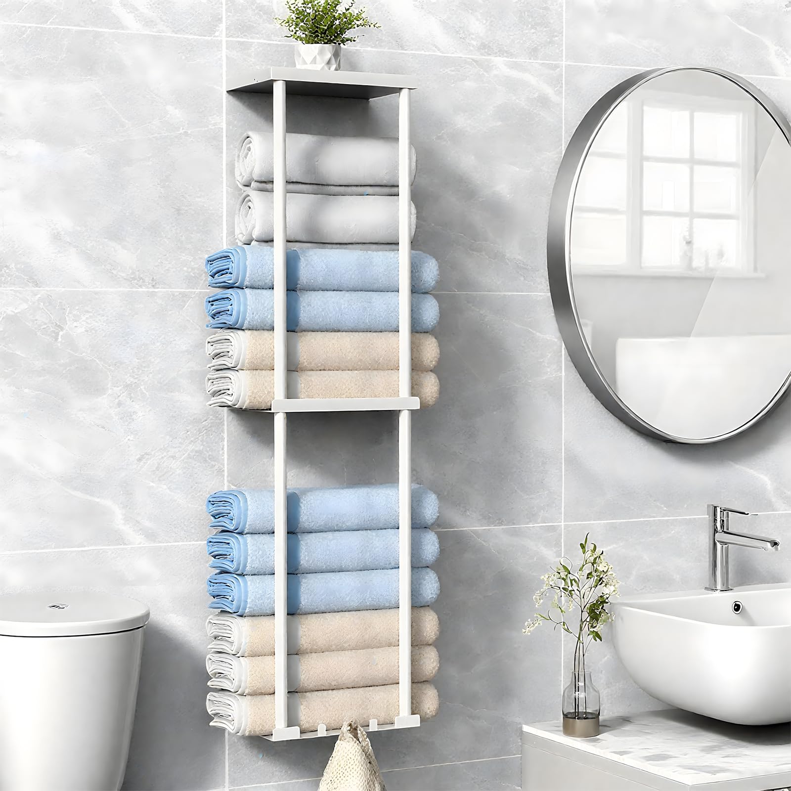 Porte-serviettes mural gain de place pour optimiser les petits espaces