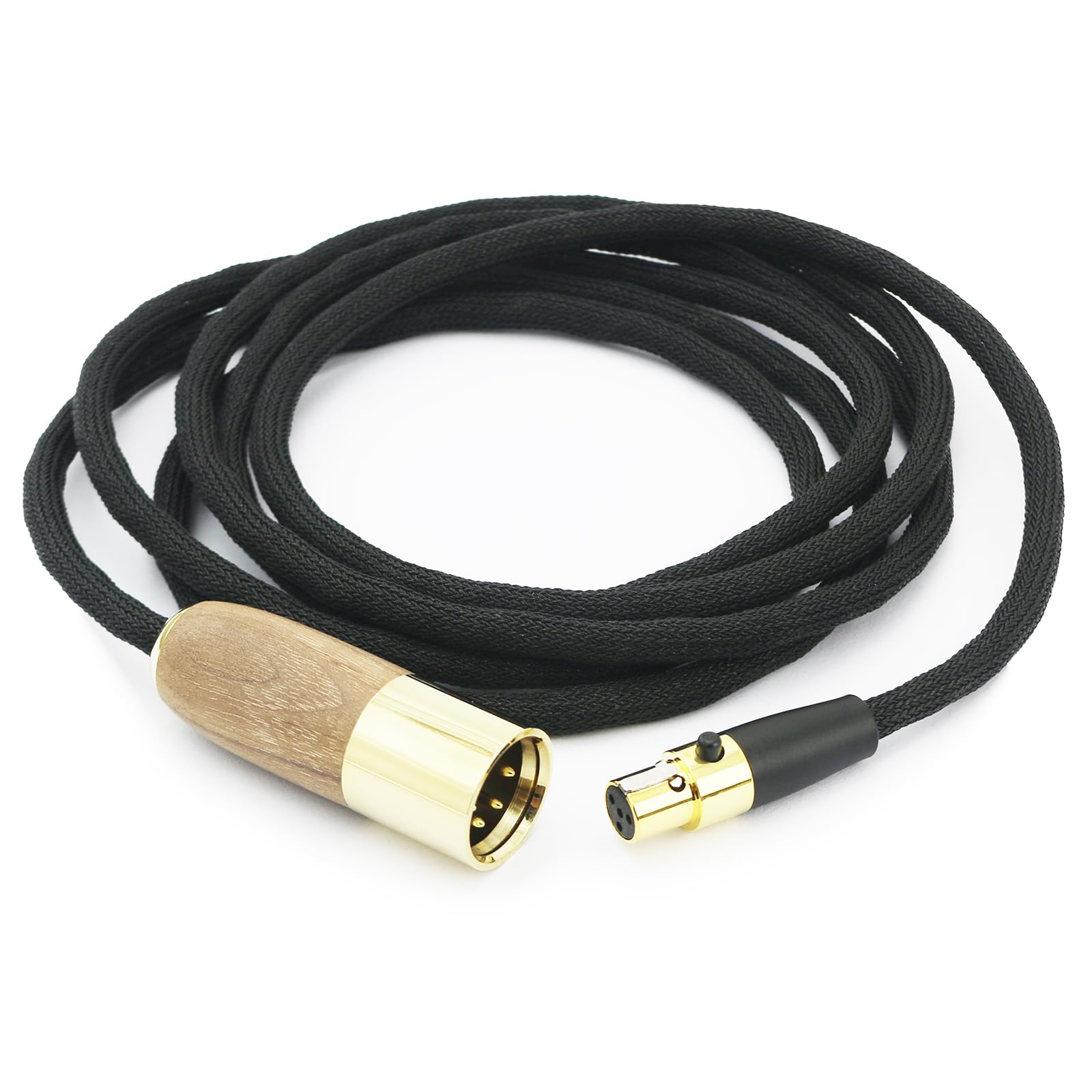NewFantasia Replacement Upgrade Cable 4-pin XLR Balanced Cable Compatible with Sennheiser HD490 PRO, HD490 PRO Plus Headphones 6N OCC Copper Single Crystal Silver Plated Cord Walnut Wood Shell