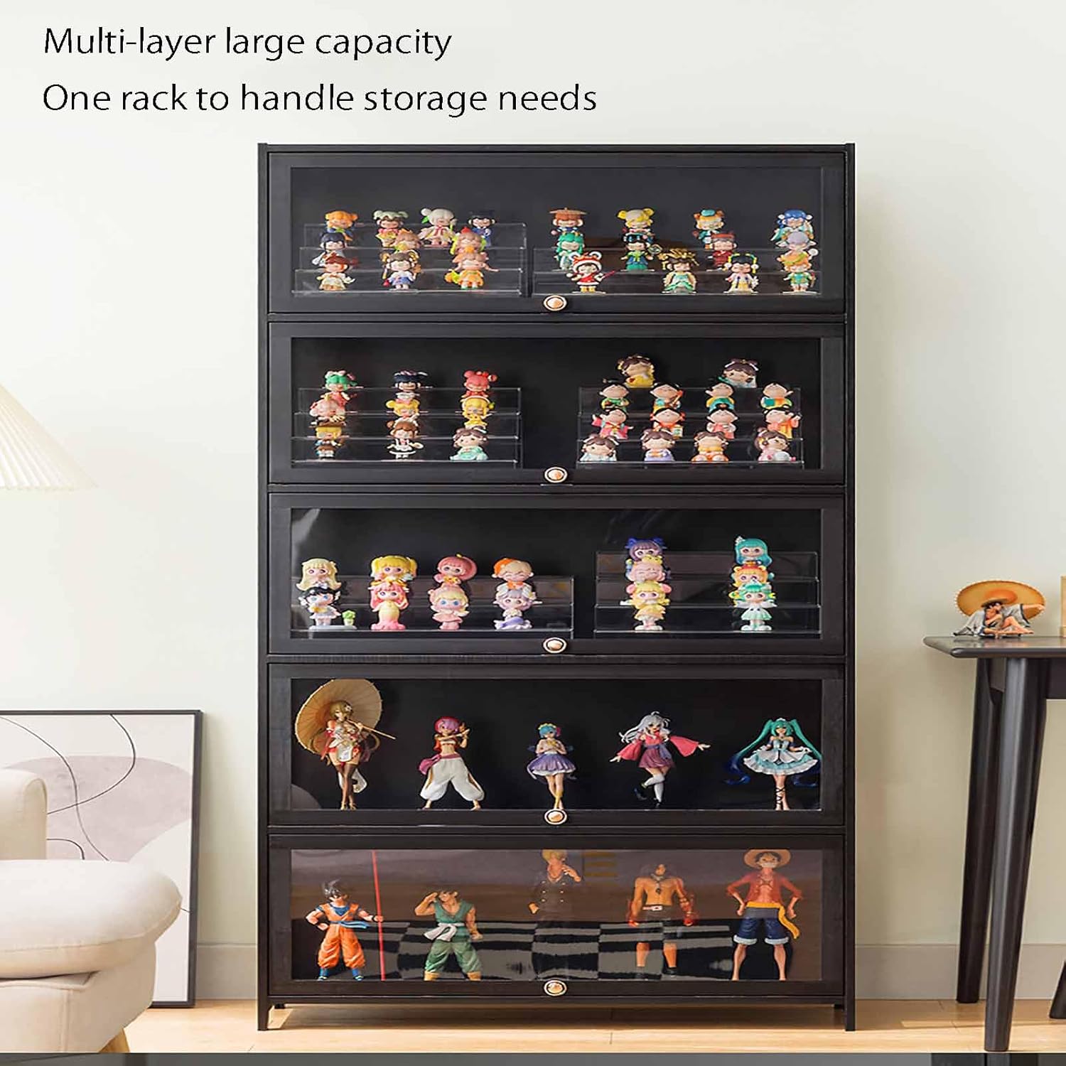 Multi-Tier Curio Display Cabinet with Acrylic Glass Doors, Storage Shelves, Collectible Toy Organisers and Displays, Children's Bookcases for Bedrooms, Reading Corners and Toddler Rooms 70 2