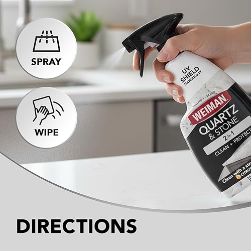 Miniatura 7 de Weiman Quartz Countertop Cleaner and Polish (2 Pack w/Micro Towel) Clean and Shine Your Quartz Countertops Islands and Stone Surfaces with Ultra