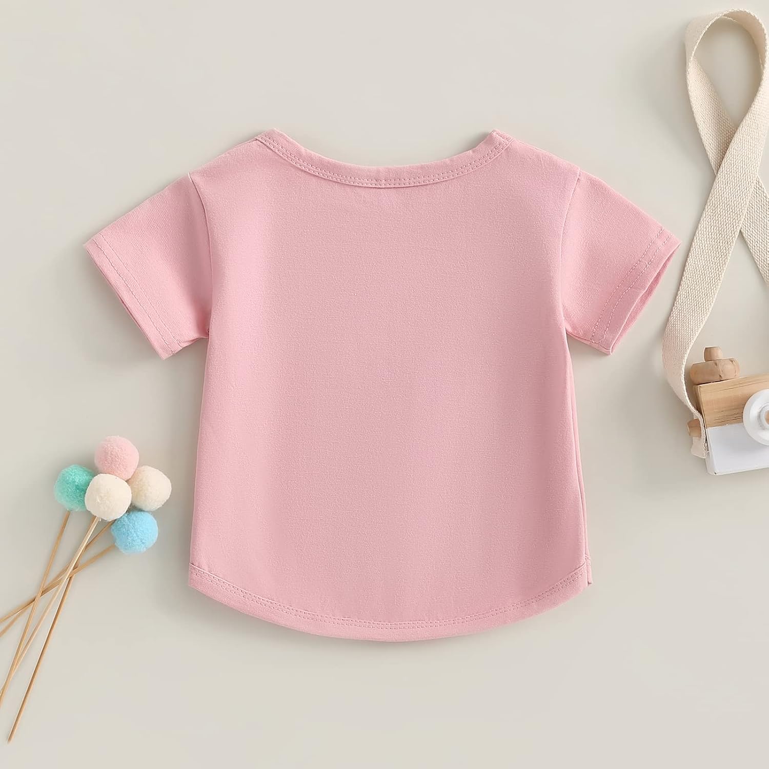 Toddler Baby Boy Girl Short Sleeve Crew Neck T Shirt Pullover Sweatshirt Summer Basic Tees Solid Casual Clothes
