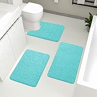 Vista 7 de YIHOUSE Juego de Alfombras de Baño de 2 Piezas Gris Oscuro, Juegos de Alfombras de Baño de Espuma Viscoelástica, Alfombras de Baño Antideslizantes