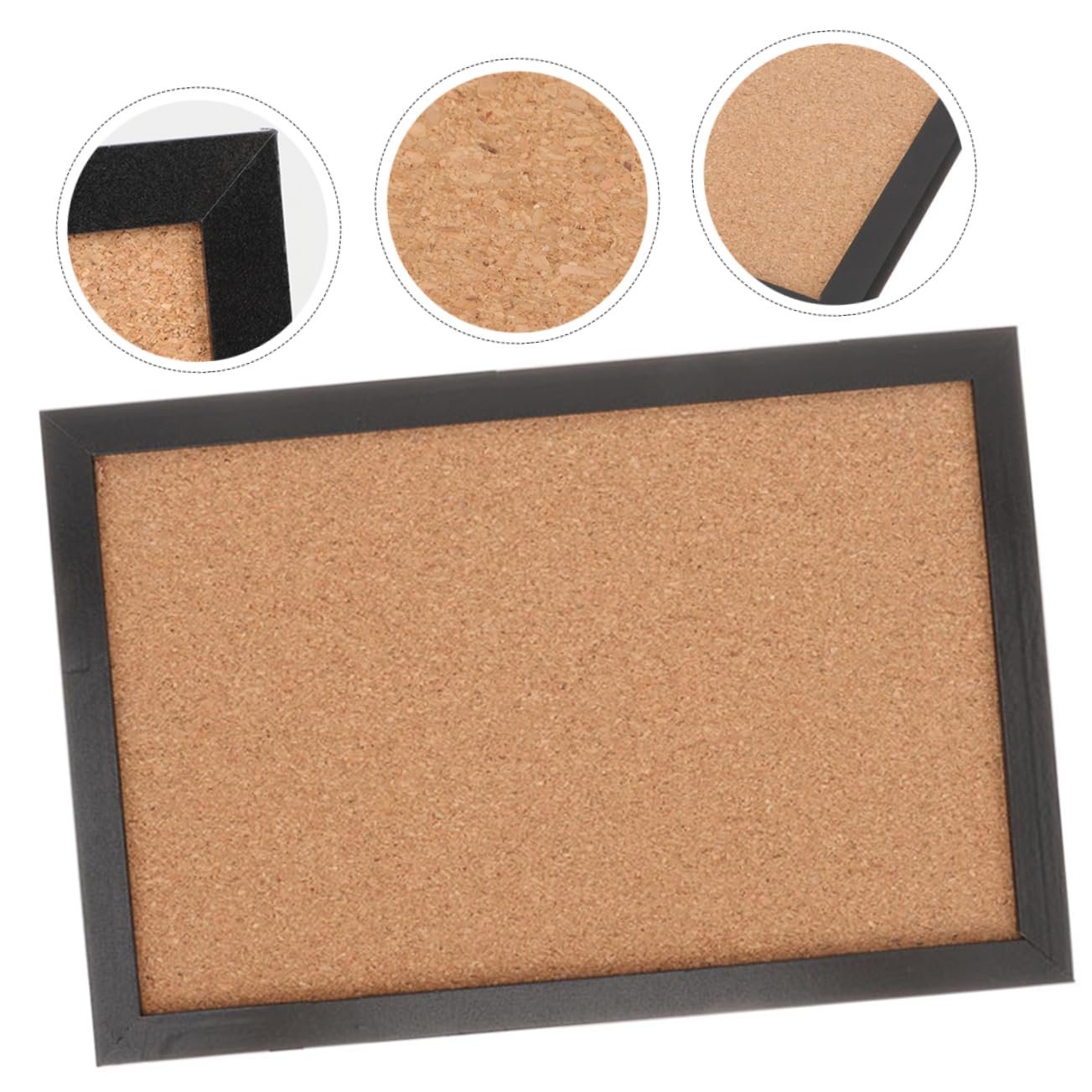 HOMSFOU Bacheca Sughero da Parete 2 Pezzi con Cornice in Legno, Elegante e Funzionale per Ufficio e Casa, per Esporre Appunti e Fotografie