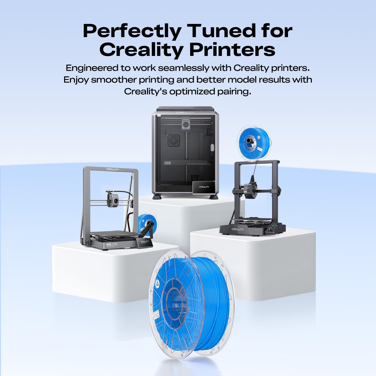 Creality Hyper PLA filament RFID, 1,75 mm, 600 mm/s, wysoka prędkość, wysoka precyzja i wytrzymałość, 15 kolorów, gładki druk 3D (2 czarne / 2 białe)