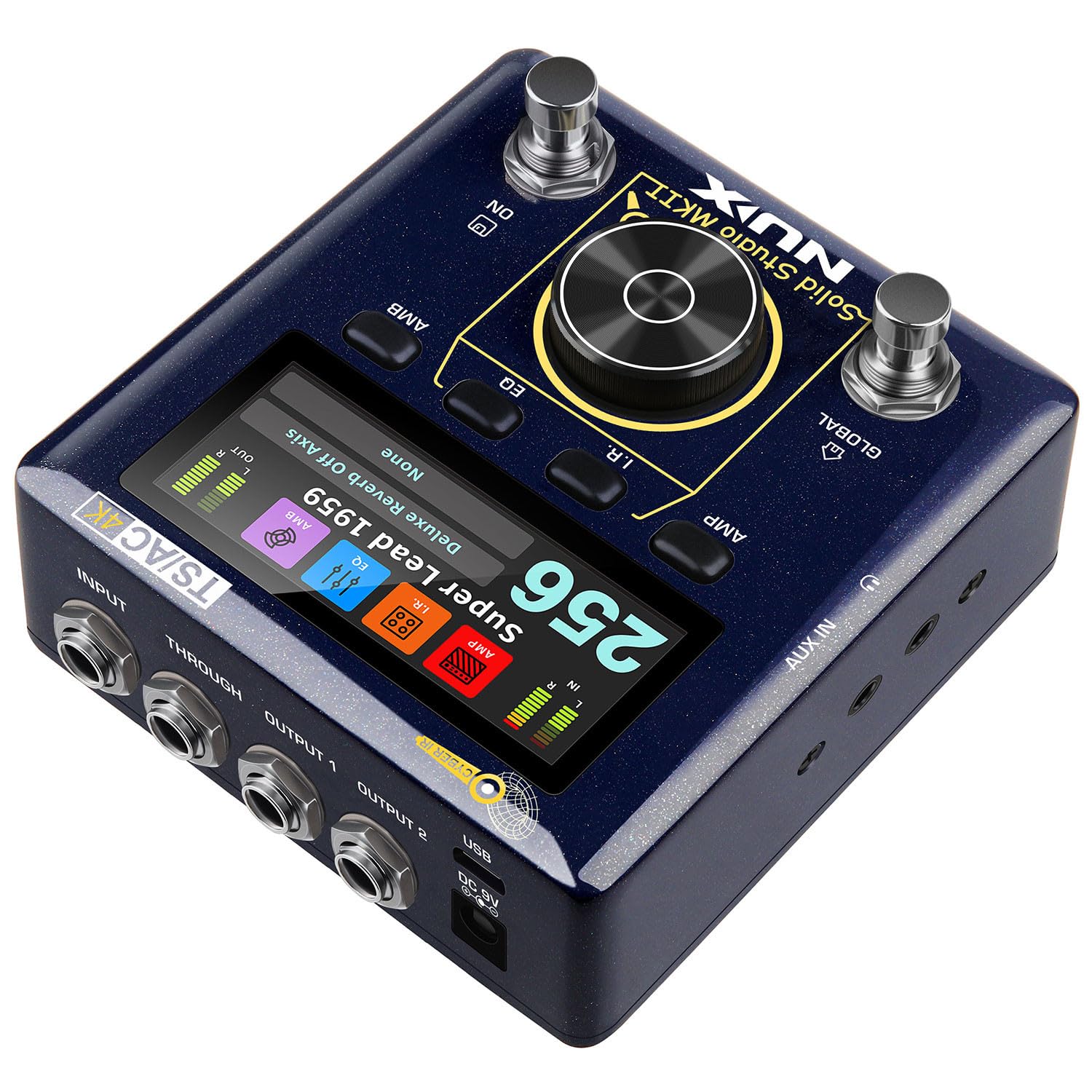 Solid Studio mkII | Multi-Effects Amp & Cab Emulator Pedal - Guitar FX Processor with USB, IR Loader, Delay, Reverb, Distortion & HX-Style Modeling