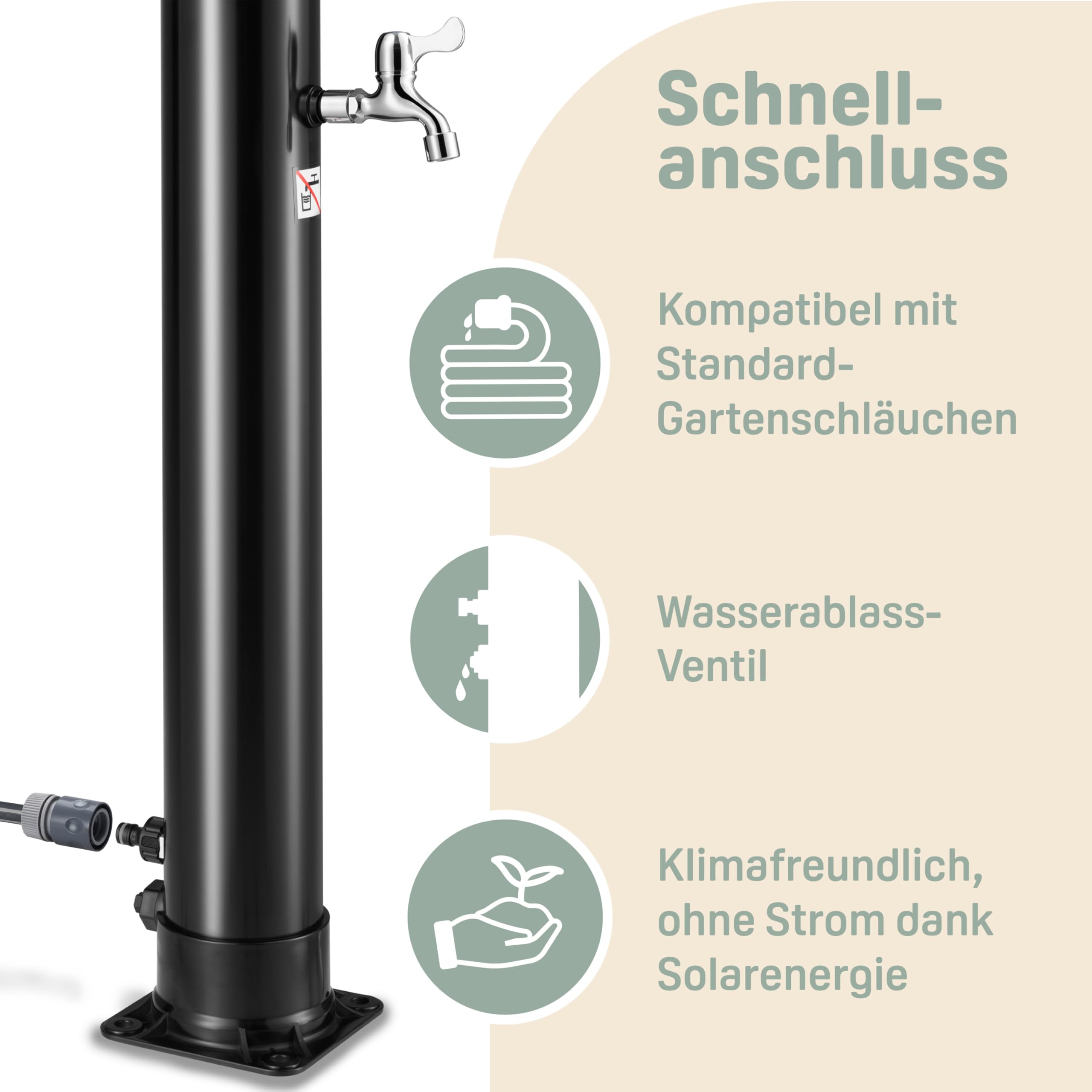 Einfeben 20 liter zonnedouche, pvc, tuindouche met voetdouche