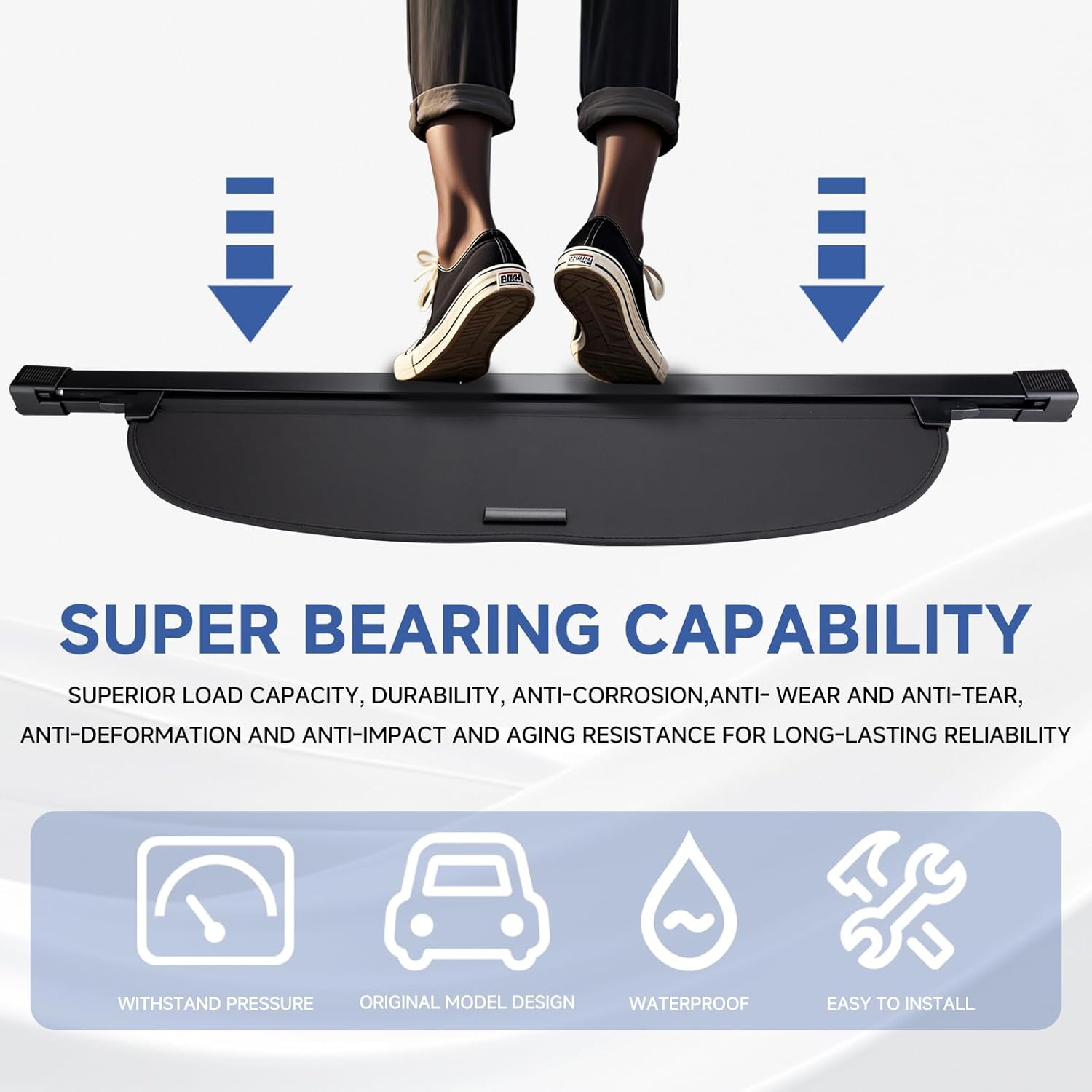 FARBIN Trunk Cargo Cover for Honda CRV 2017-2022, Retractable Trunk Cover Privacy Security Screen, Shielding Shade Compatible with 2018 2019 2020 2021 CR-V (for 2017-2022 Honda CRV Canvas)