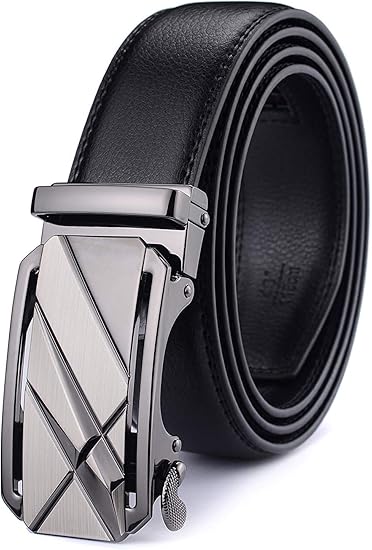 Men's leather ratchet dress belt Clearance