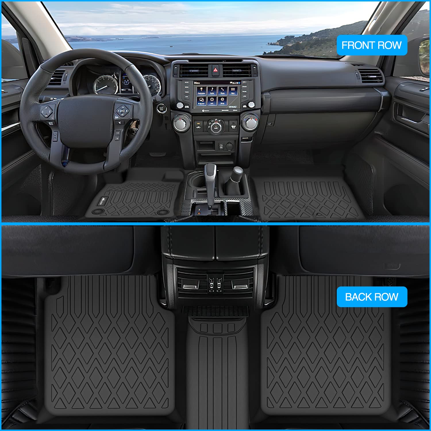 Nilight TPE Floor Mats for Ford Bronco Sport 4-Door 2021 2022 2023 2024 2025 All Weather Custom Fit Heavy Duty Floor Liners