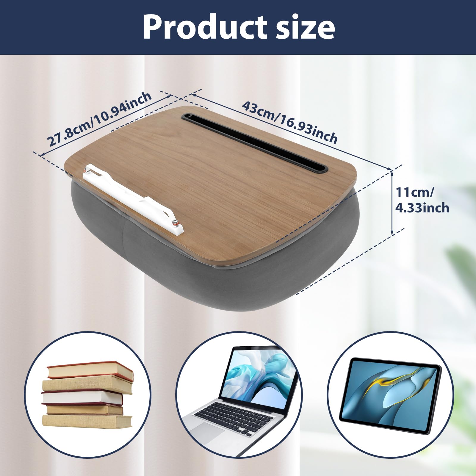 Reading Pillow Stand Comfortable Lap Book Holder, Book Pillow Stand, Portable Tablet Pillow Stand, Lightweight Lap Book Pillow Stand for Reading in Sofa Bed