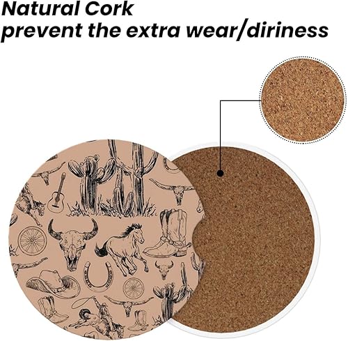 Miniatura 6 de Posavasos de automóvil para portavasos, paquete de 2 unidades, de cerámica absorbente, antideslizante, accesorios universales para el interior del