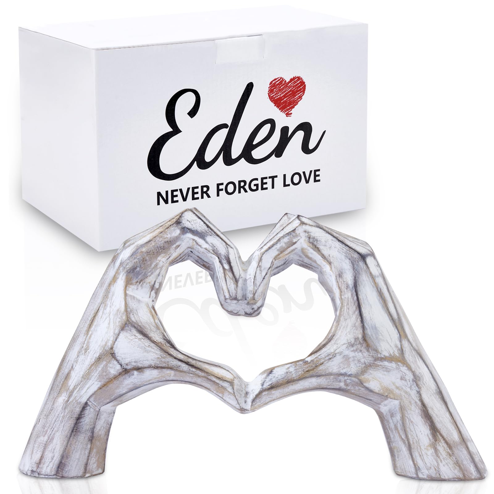 Valentines Day Gifts for Him, Heart Hands Sculpture, Heart Hands, Valentines Day Decorations, Sculptures Home Decor for Living Room Bedroom Bookshelf(No Bracelets)