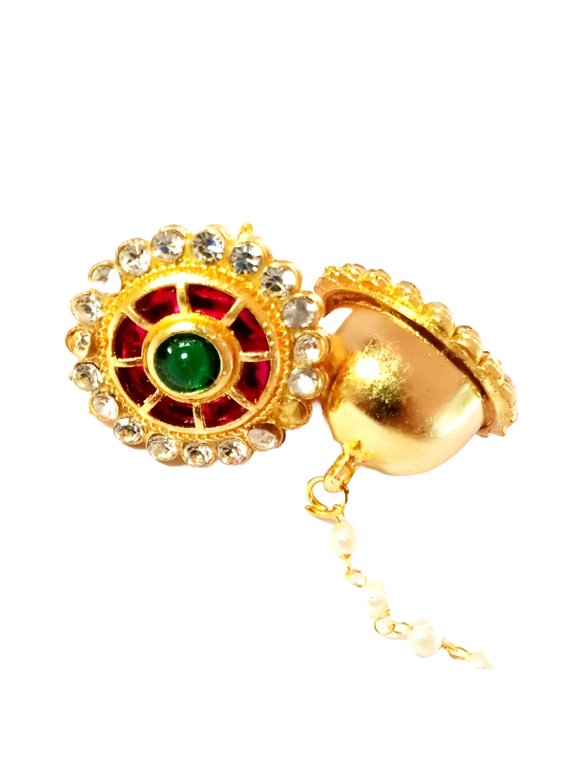 Maangtikka for Women Gold Toned Kundan Studded Floral Designed White Beads Drop Maangtikka for Women and Girls (B0DHRV4PW7) Amazon Price History, Amazon Price Tracker
