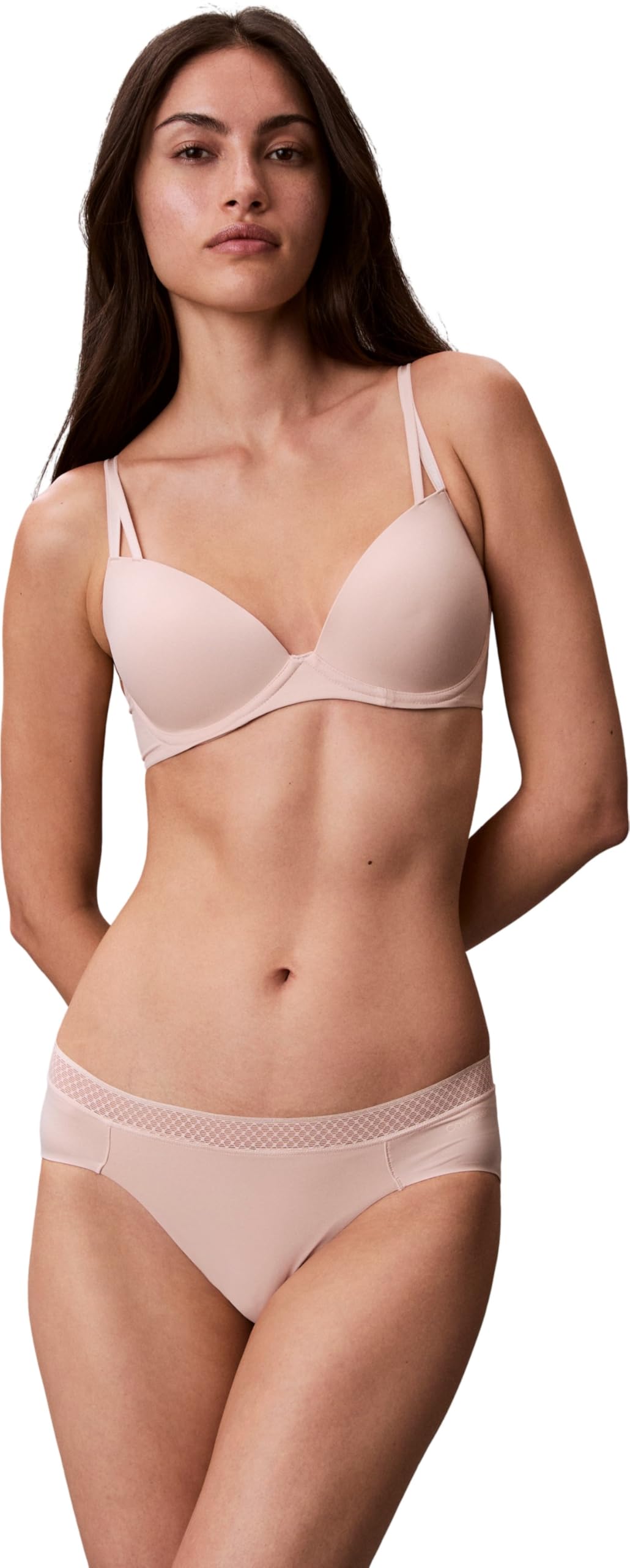 Calvin Klein Women Bikini Shape Briefs Stretch, Beige (Beechwood), L