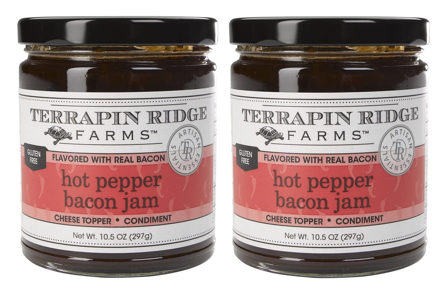 Terrapin Ridge Farms Hot Pepper Bacon Jam – Sweet & Spicy Spread with Real Bacon & Jalapeño – Gourmet Condiment for Cheese, Meats, and Appetizers – One Quart