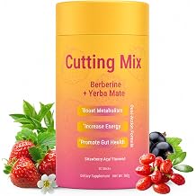 Cutting Mix Drink GLP-1 Drink Mix with 5-HTP, Yerba Mate & Magnesium, FOS for Gut Wellness Support & Healthy Energy Boost | Strawberry Acai Flavor 30 Servings