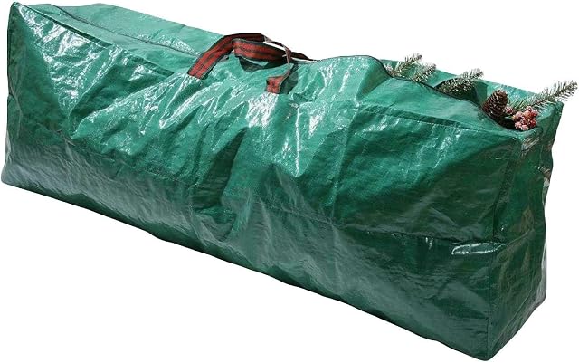 True Face Christmas Tree Storage Bag Heavy Duty Zip Decoration Sack Holder With Handles Green