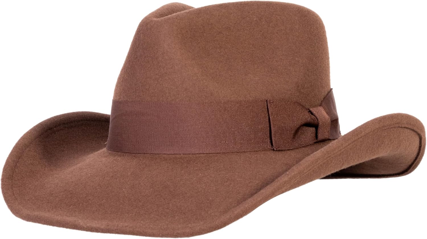 MIX BROWN Western Cowboy Hat for Men & Women 100% Wool Wide Brim Cowgirl Hats Outback Panama Rancher Felt Hat