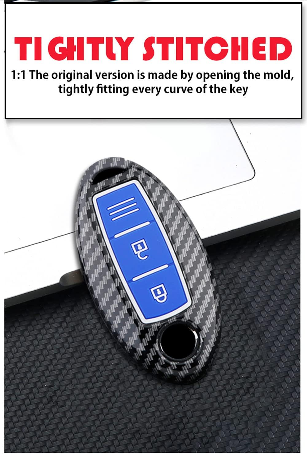 KUNIO Car Key Fob Cover Case Fit for Nissan Altima Rogue Pathfinder Key Protective Cover Keychain ABS Key Holder 3 Buttons