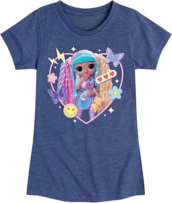 LOL OMG! Dolls - Candylicious Butterflies & Hearts - Girls Fitted Tee