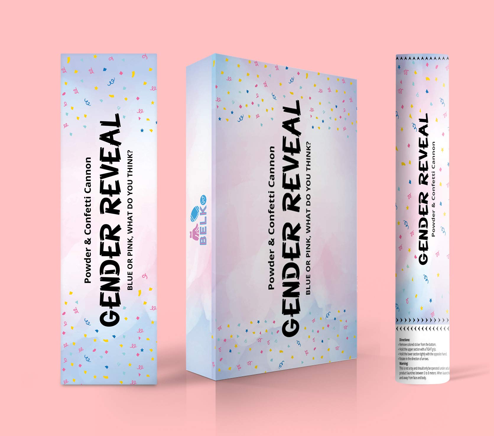 Gender Reveal Cannon (Blue, 4-Pack)