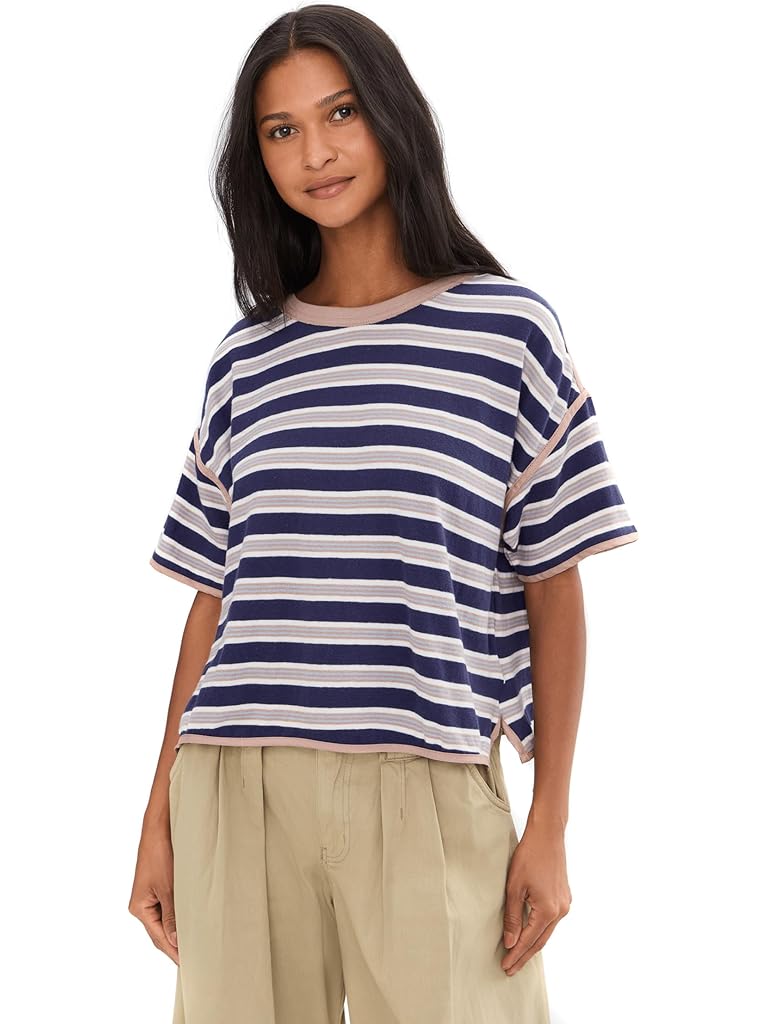 Navy Free People We The Free Clean Rugby Tee