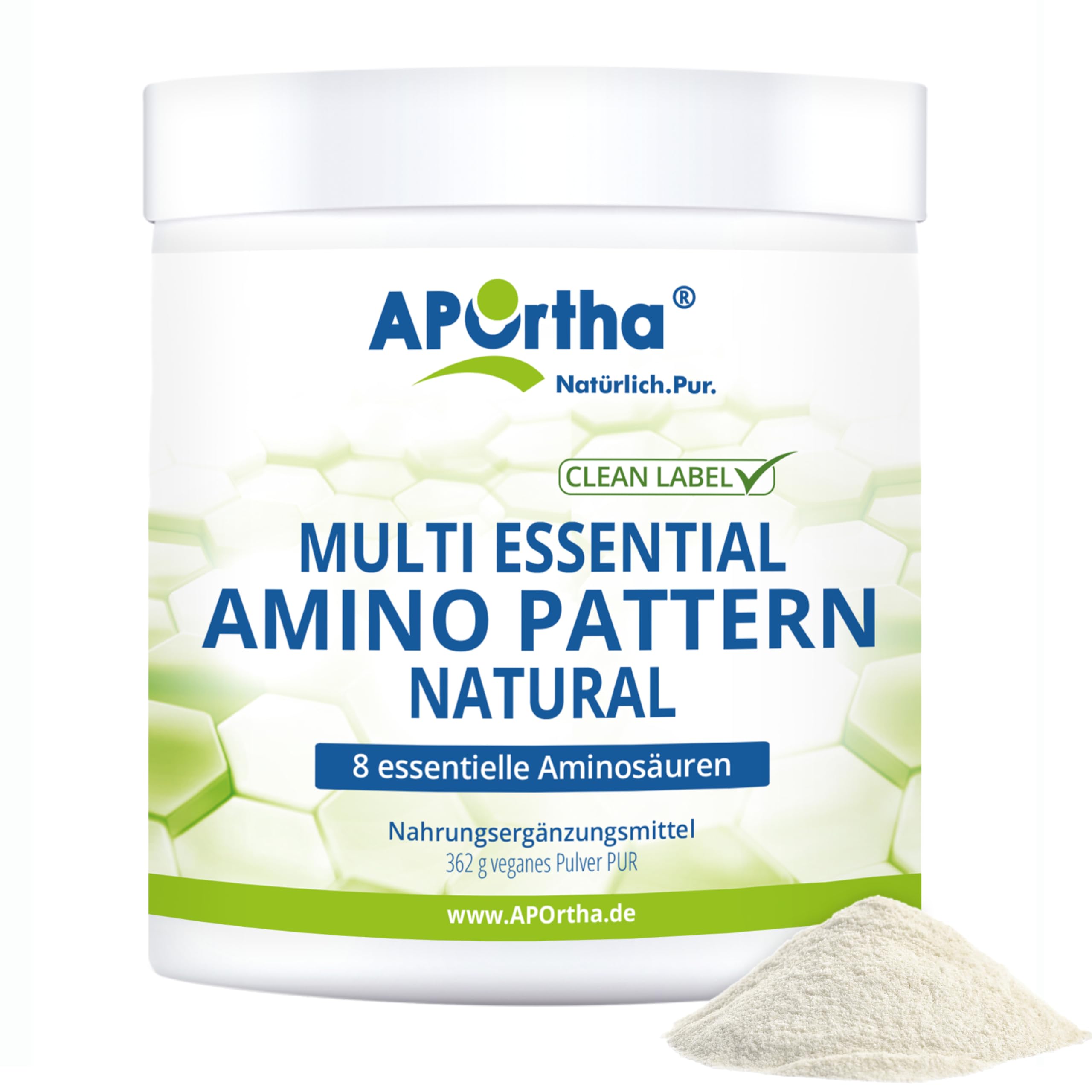 APOrtha Multi essential Amino Pattern I 362 g Aminosäuren-Pulver mit 8 essentiellen Aminosäuren nach Prof. Dr. Lucà- Moretti für optimierte Eiweißversorgung I Aminosäuren komplex hochdosiert EAA vegan