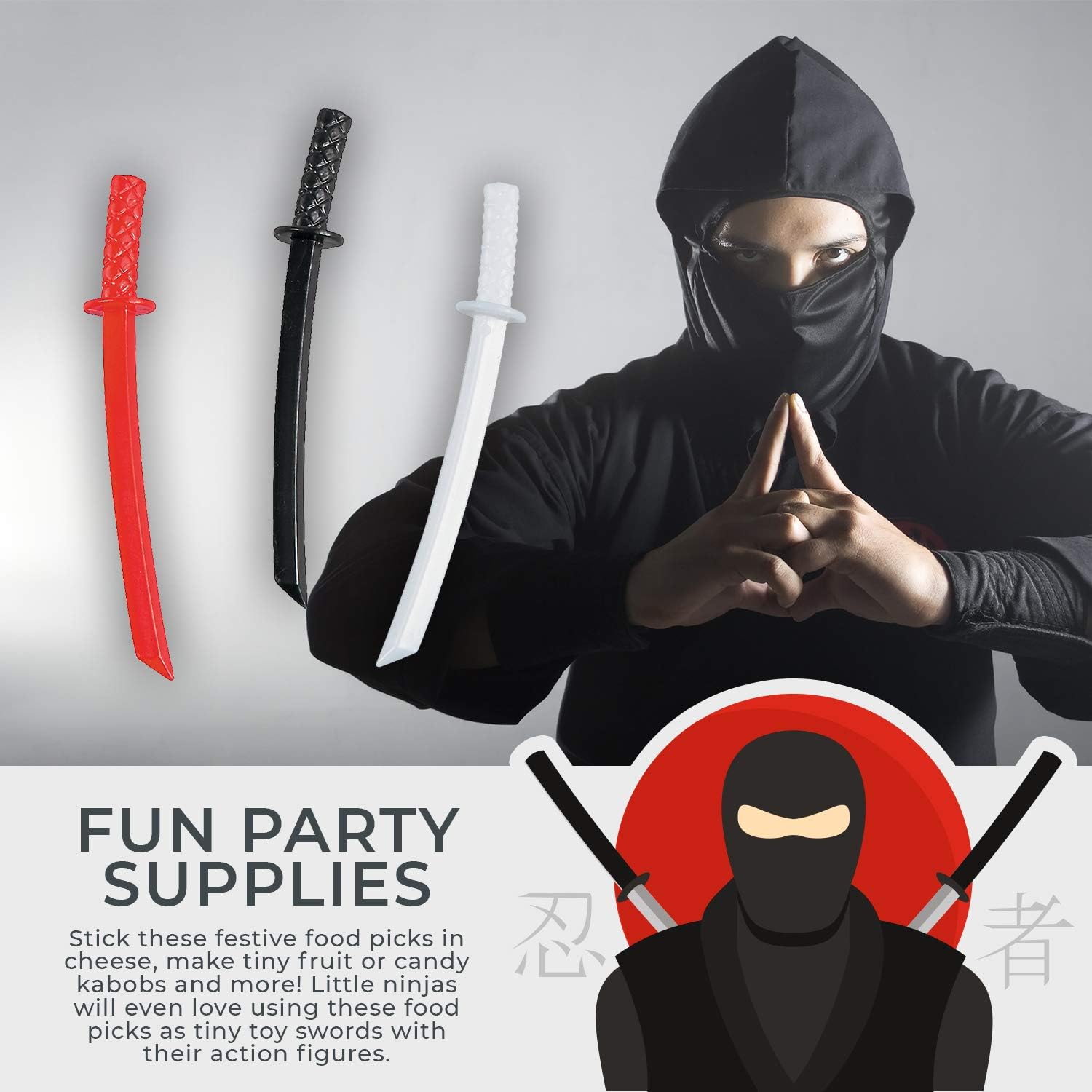 Fun Express Ninja Sword Cupcake or Food Picks - 72 Pieces