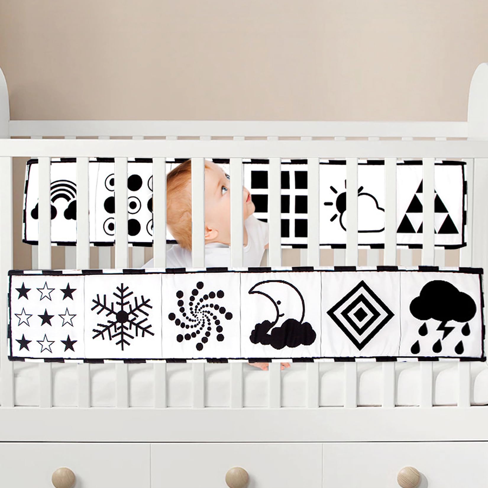 Livre Sensoriel Bebe Livre Noir et Blanc Bébé Jeux Eveil Bebe Jouets pour 0 3 6 Mois Nouveau né Livres d'éveil