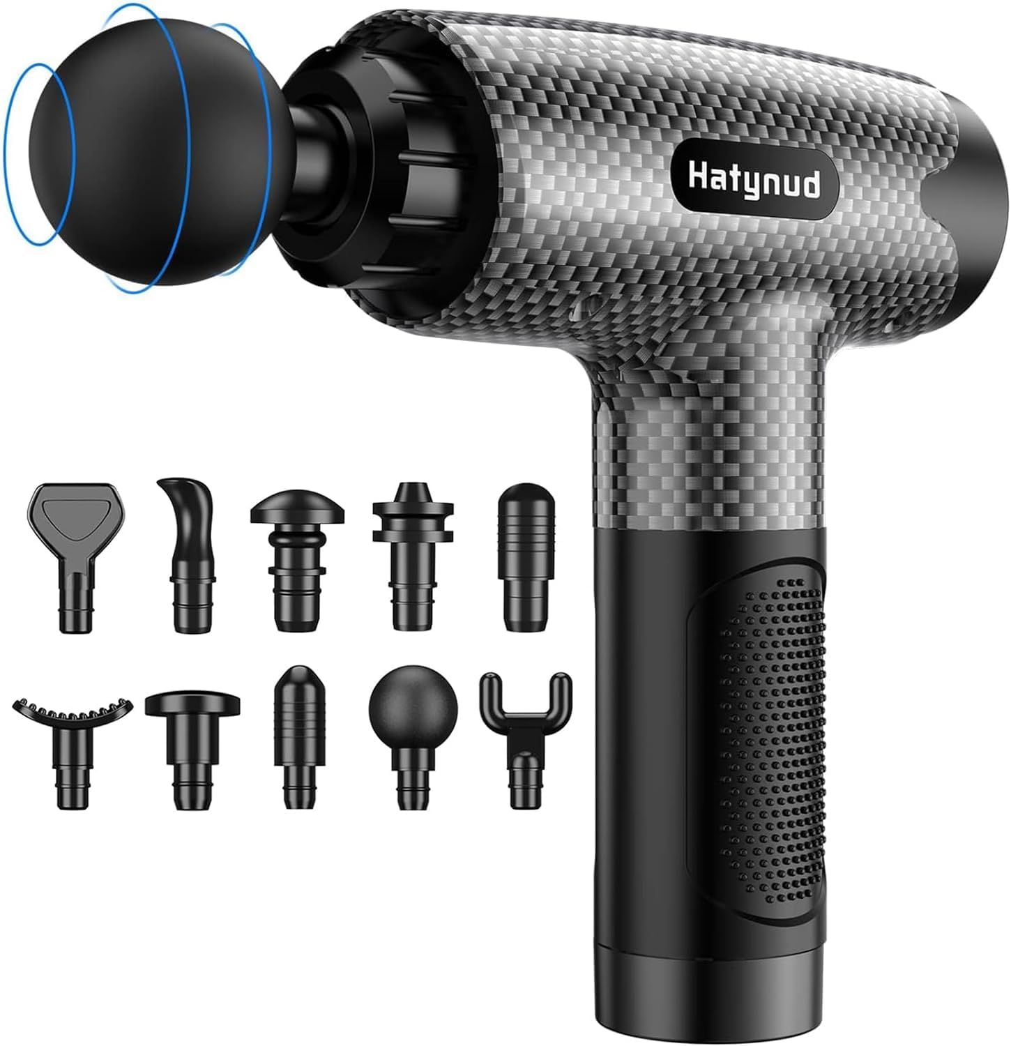 Pistola da massaggio per tessuti profondi, pistola da massaggio per la schiena con 8 testine di ricambio per alleviare il dolore, massaggiatore elettrico super silenzioso per uomini e donne.. - Immagine 1