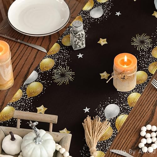 Miniatura 7 de Artoid Mode Camino de mesa con globos de fuegos artificiales para cumpleaños, decoración de mesa de comedor y cocina, decoración de fiesta del