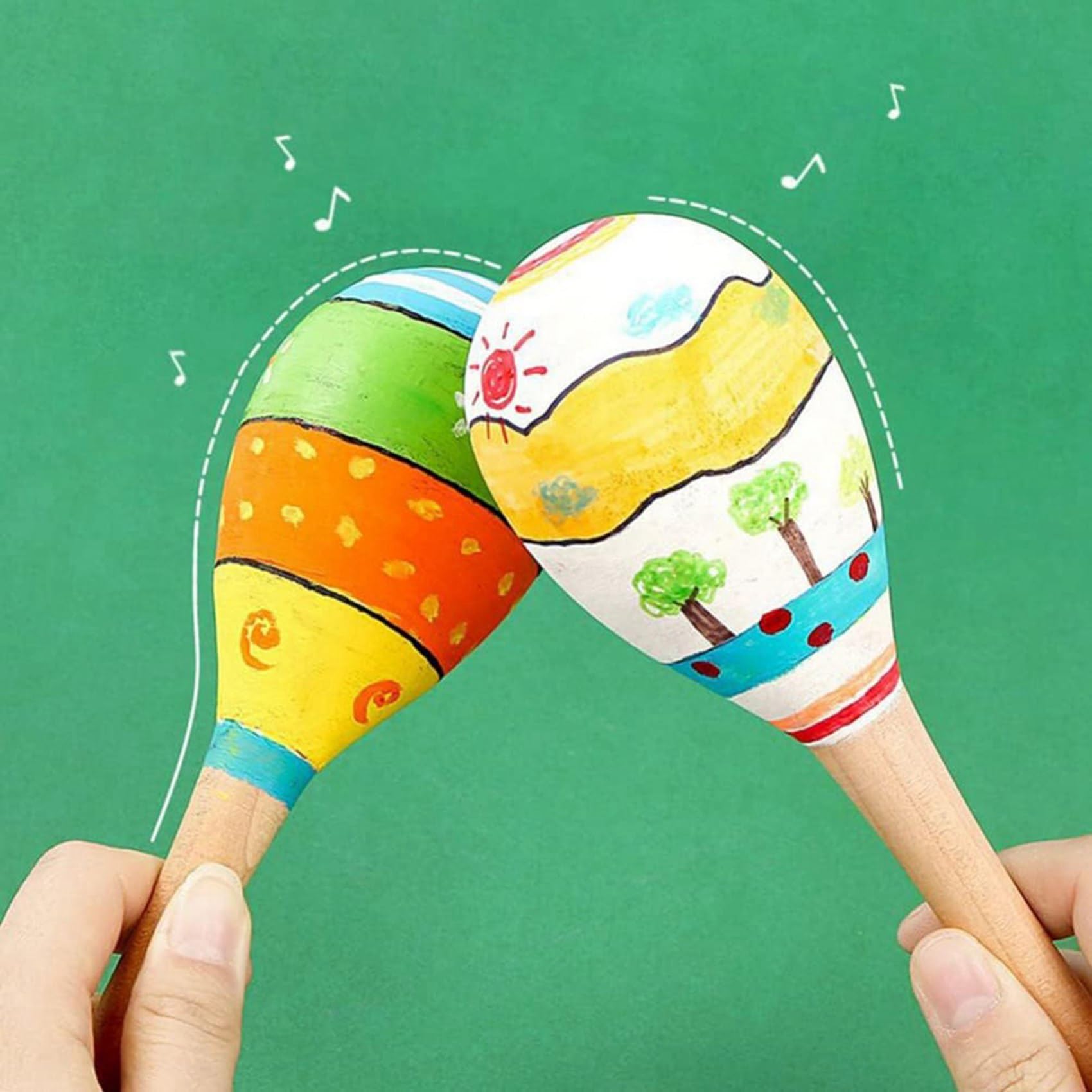 20 Piezas de Sonajeros de Percusión Manual de Maracas de Madera DIY con Sonido Nítido para Recuerdos de Fiestas Musicales