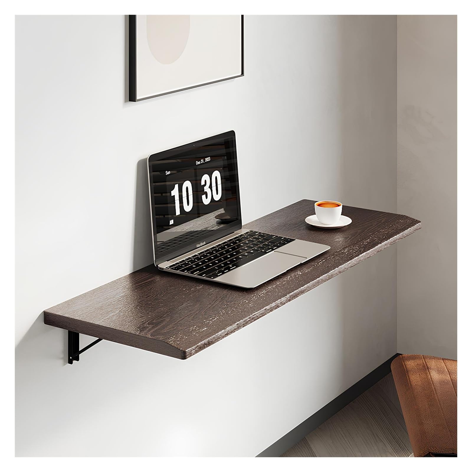 GJZQDKX Solid Wood Modern Wall-Mounted Folding Table, Drop Leaf Dining Table for Small Spaces, Foldable Hanging Workbench (60x40cm/23.6x15.7in) - Space-Saving Design