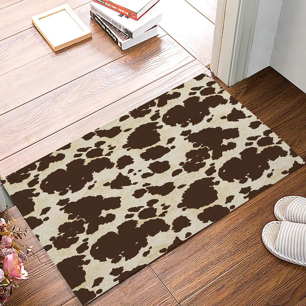 DaringOneDoor Mat Big Cow Fur Print Pattern Doormat Rug/Front Door/Bathroom Mats Floor Mat 15.7X 23.6inch