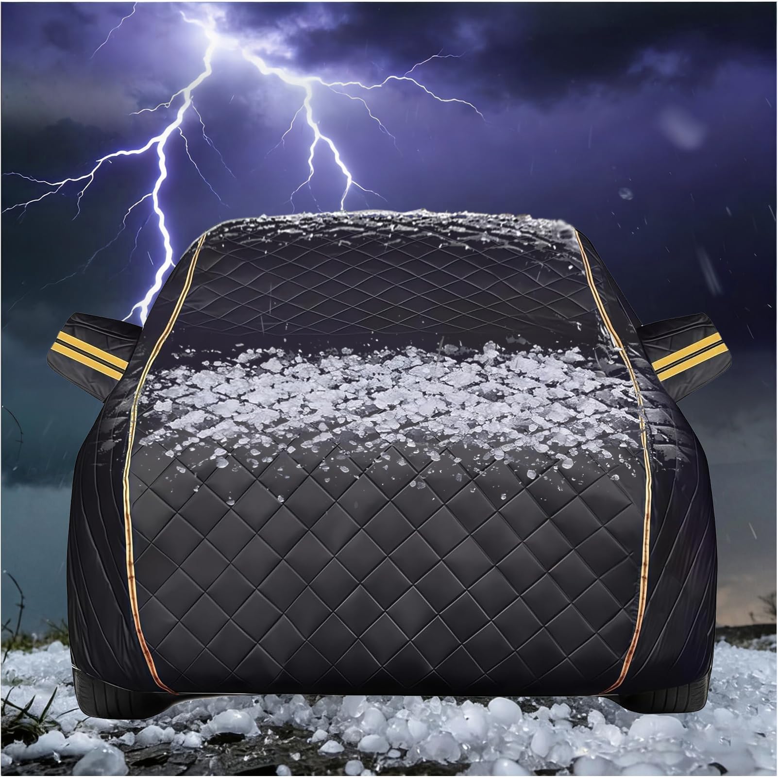 Telo Copriauto Antigrandine Esterno Per Volkswagen Maggiolino Cabrio 2011-2019,Copri Auto Anti Grandine Spesso Copertura Antigrandine Auto Imbottito Impermeabile Macchina Accessori