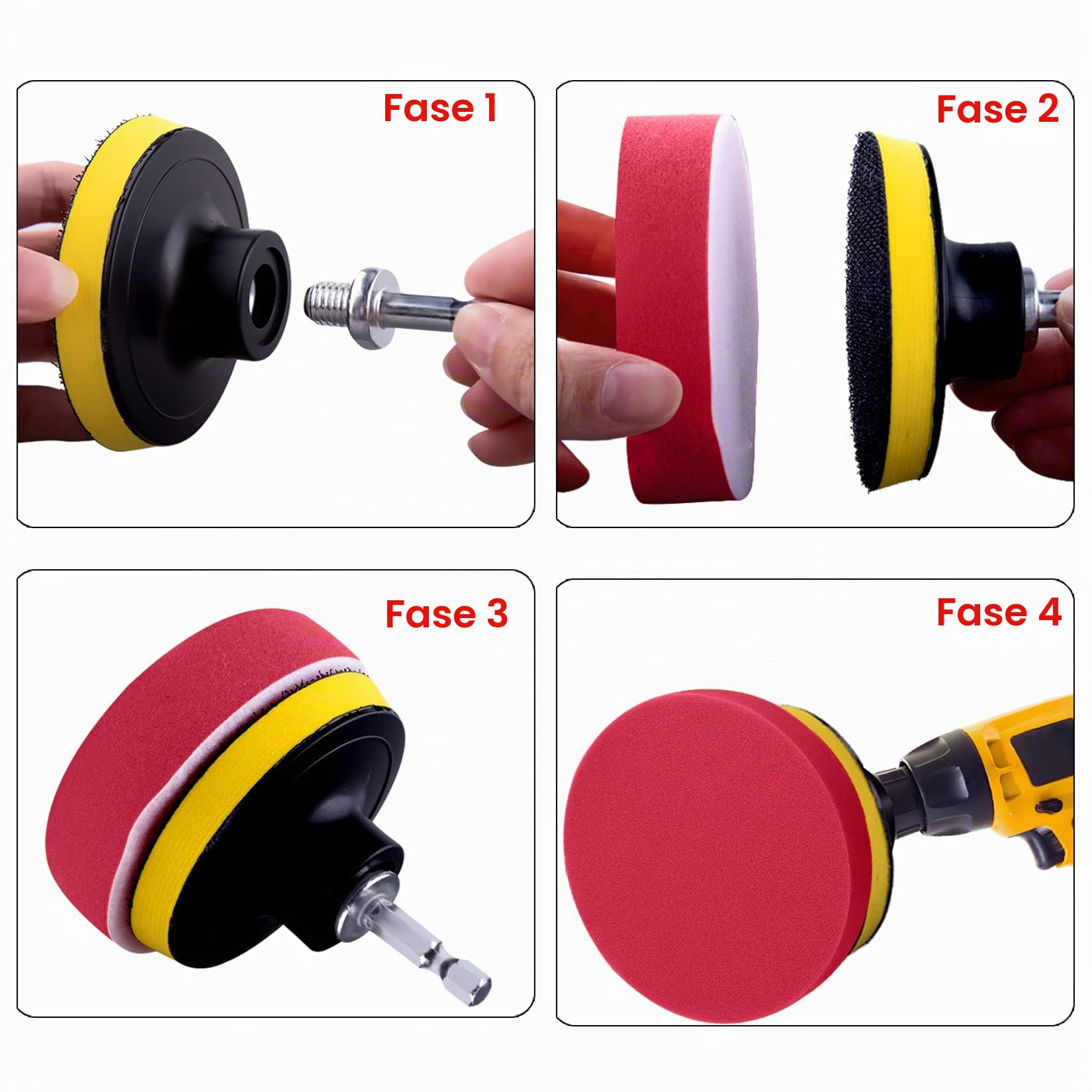 SIQUK 8 Pezzi Kit Lucidatrici Auto Tampone di Lucidatura 180mm Tamponi per Lucidatura Auto Dischi Lucidanti per Auto con Adattatore Trapano M14 per Levigatura Ceretta